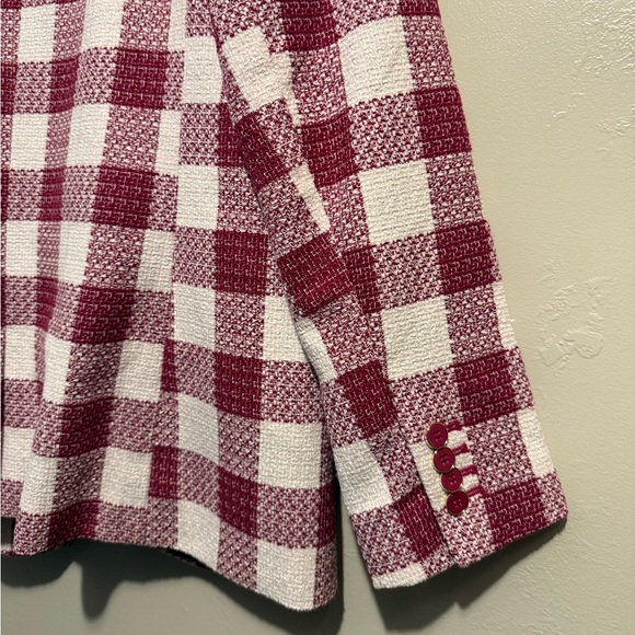 Liz Claiborne Women’s Rose Checkered Jacket Tweed Plaid Size 16P Wool Blend NWT - Picture 13 of 14